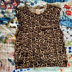 J. Crew Leopard Print Sleeveless Sweater Top